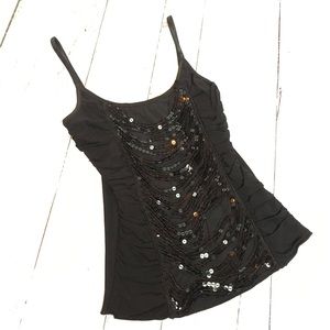 Forever 21 Black Sequin Tank Top Dressy Camisole